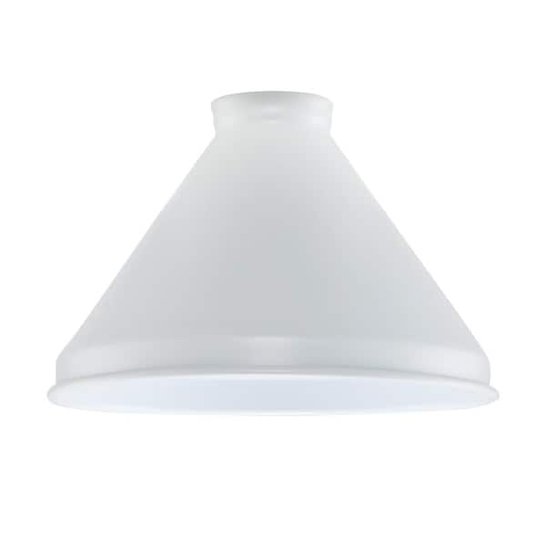 PRIVATE BRAND UNBRANDED 6 in. Matte White Metal Cone Shaped Replacement Pendant Shade with 2.25 in. Neckless Fitter