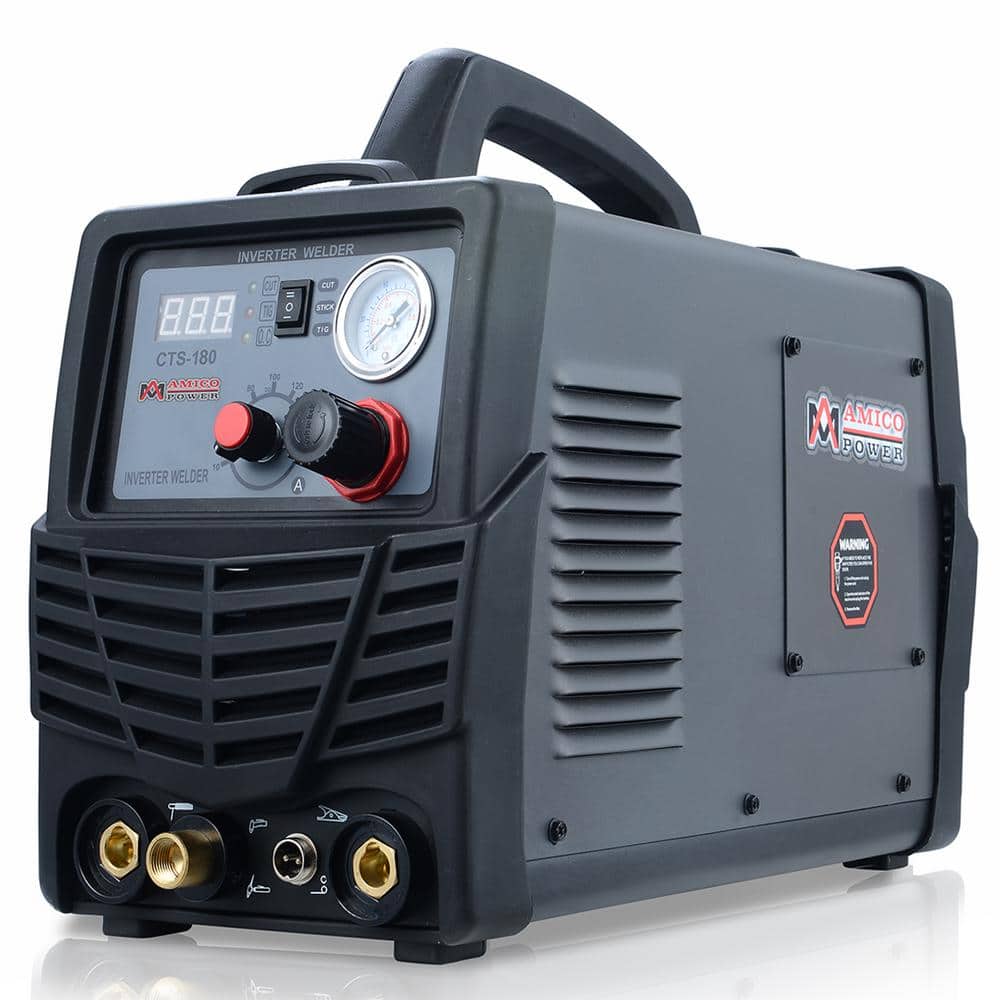 AM AMICO ELECTRIC Plasma Cutter/TIG/Stick Arc 3-in-1 Combo DC Welder 40A-Plasma Cutter 180A-TIG-Torch 160A-Stick Arc Welding Machine
