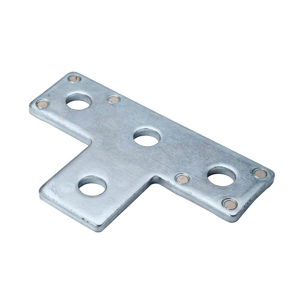 SuperMag 4-Hole Strut T-Bracket Silver Galvanized with Magnets - Strut Fitting (ZAB220MEG)