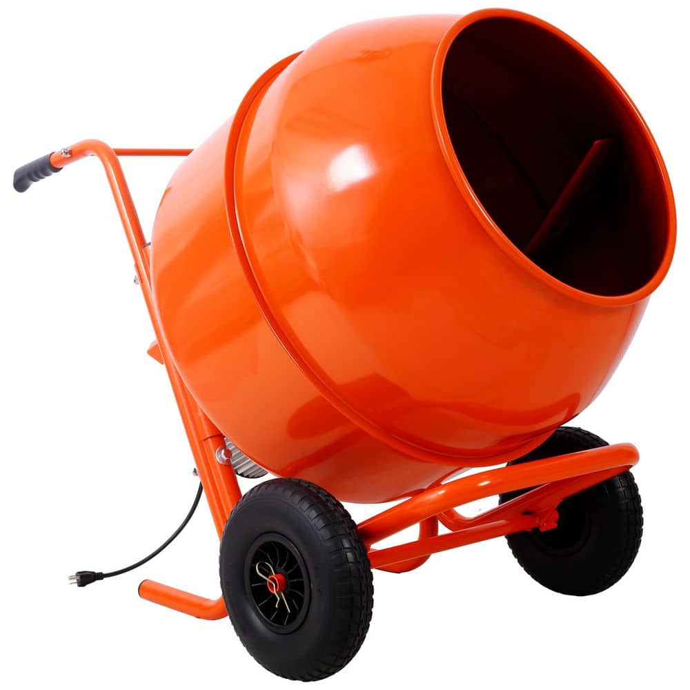 Tatayosi 8 cu. ft. Horizontal Portable Cement Mixer, 224L Wheel Barrow Portable Cement Concrete Mixer