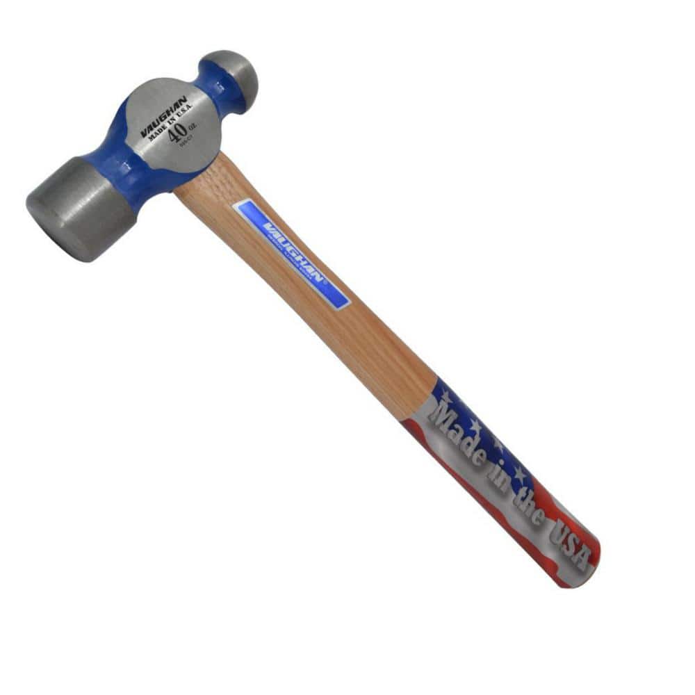 Vaughan 40 oz. Steel Ball Pein Hammer with 15 in. Hardwood Handle