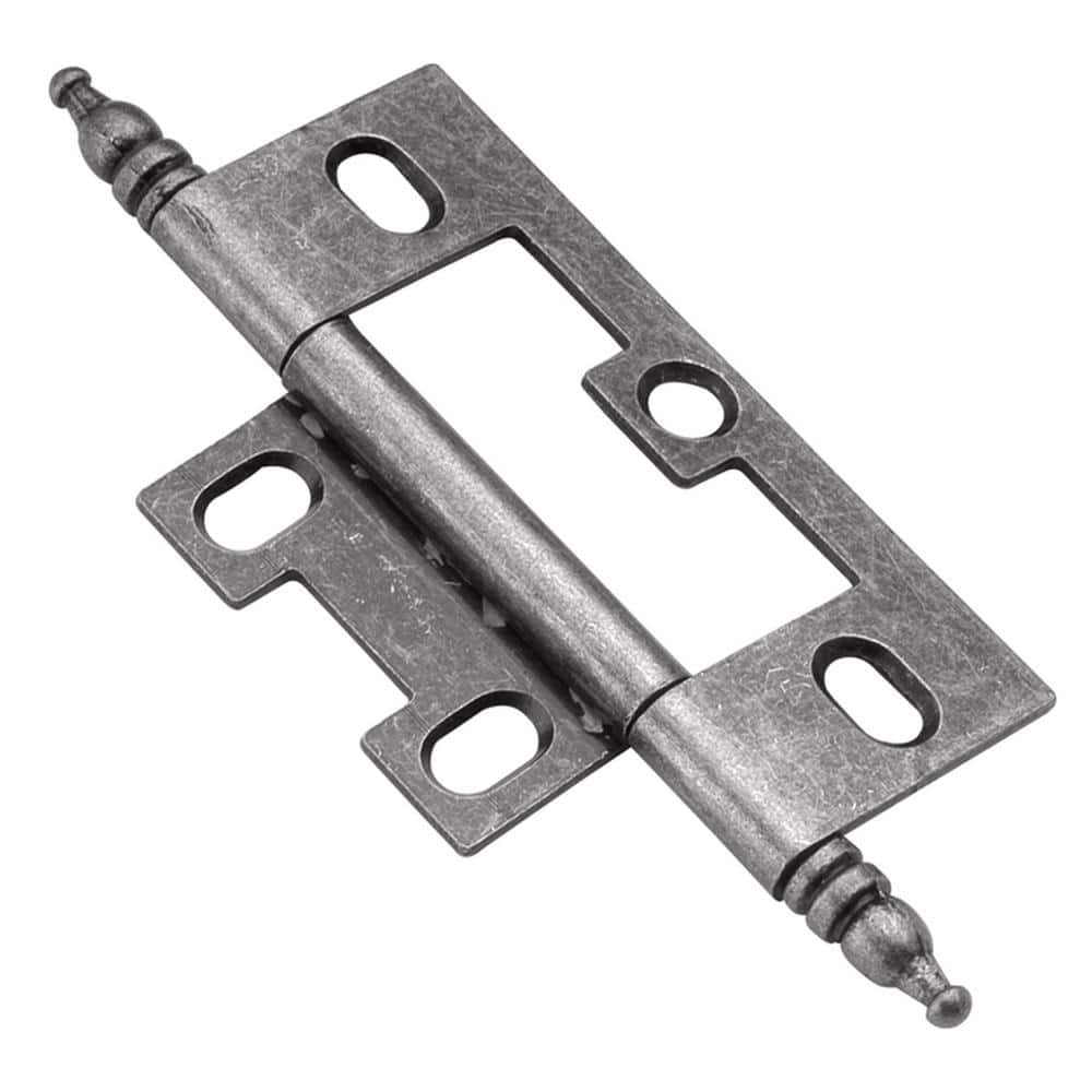 HICKORY HARDWARE 2-1/2 in. x 1-1/2 in. Silver Medallion Furniture Barrel Hinge
