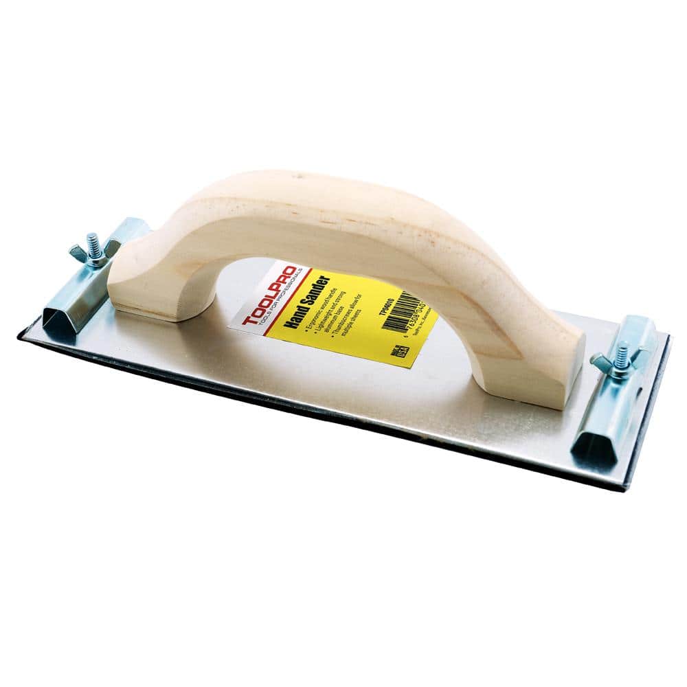 ToolPro 3-3/8 in. x 9-3/8 in. Aluminum Drywall Hand Sander with Wood Handle