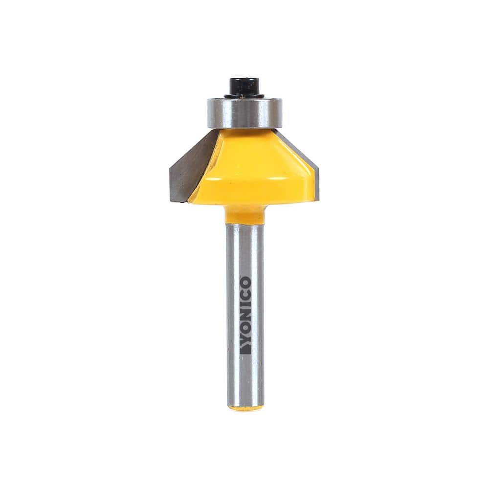 Yonico Chamfer Edge Forming 45-1/4 in. Shank Carbide Tipped Router Bit