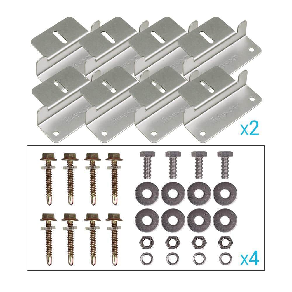 Renogy 4 Sets of Solar Panel Mounting Z Brackets for RV, Boat, Wall and Other Off Gird Roof Installation