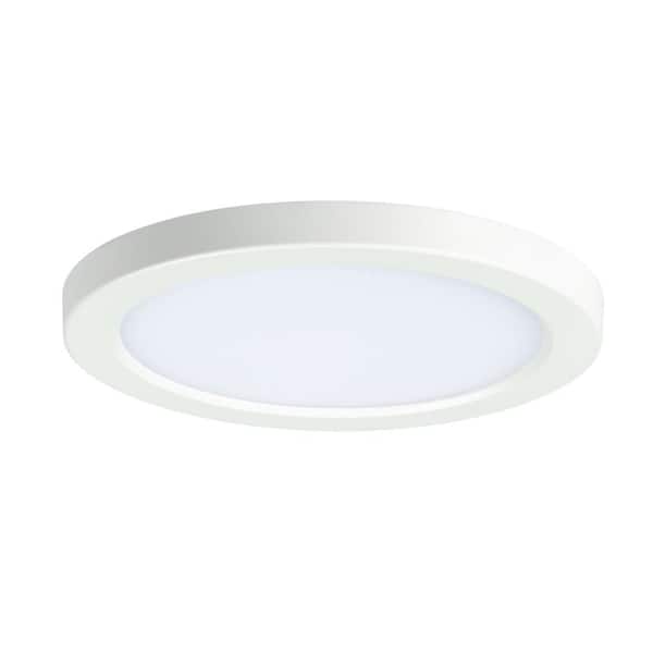 Commercial Electric 1-Pack 3-in-1 Universal Installation 5/6 in. White Integrated LED Recessed Light with Selectable Color Temperature