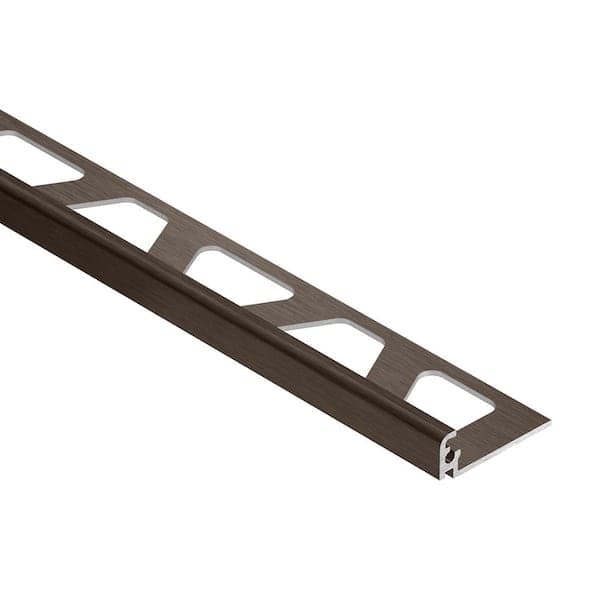Schluter Jolly Brushed Antique Bronze Anodized Aluminum 0.375 in. x 120 in. Metal L-Angle Tile Edge Trim