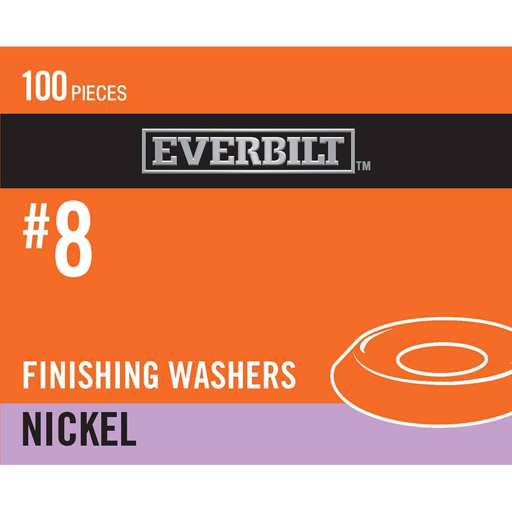 Everbilt #8 Nickel Plated Finishing Washer (100 per Pack)