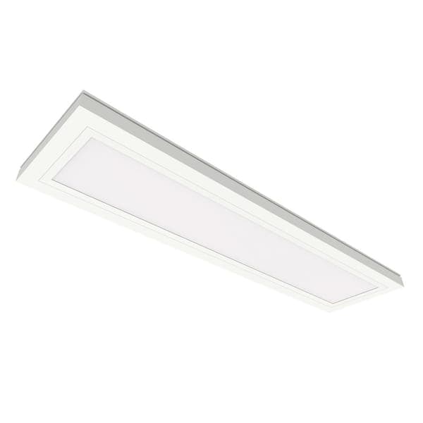 Commercial Electric 1-Pk 6 in. x 2 ft. 950 Lumens Dimmable White Integrated LED Flat Panel Ceiling Flush Mount Fixture with Adjustable 5CCT