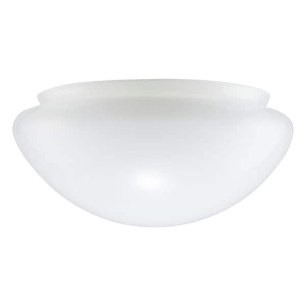 PRIVATE BRAND UNBRANDED 4.25 in. White Opal Glass Mushroom Globe Shaped Replacement Flush Mount Shade with 8 in. Lip Fitter