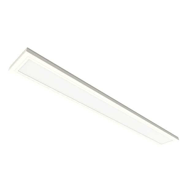 Commercial Electric 1-Pk 6 in. x 4 ft. 1900 Lumens Dimmable White Integrated LED Flat Panel Ceiling Flush Mount Fixture with Adjustable 5CCT