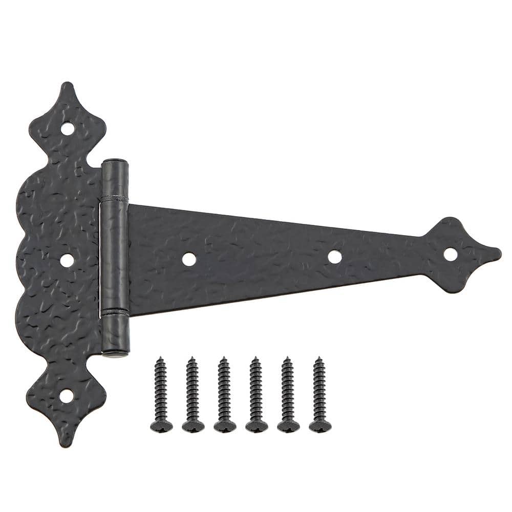 Everbilt 8 in. Black Decorative Gate Tee Hinge