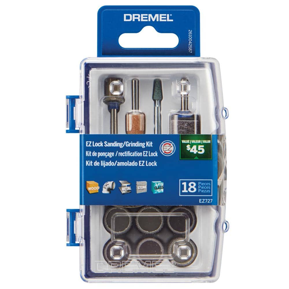 Dremel EZ Lock Sanding and Grinding Rotary Accessory Micro Kit (18-Piece)