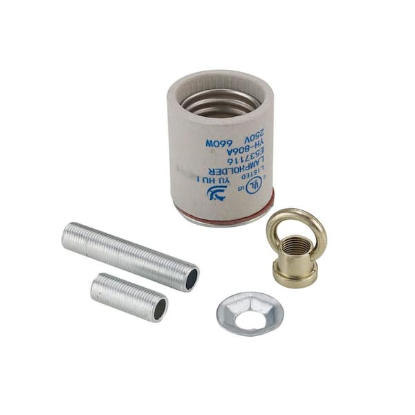 Bel Air Lighting Porcelain Standard Base Keyless Socket Adapter Kit with Hardware Included