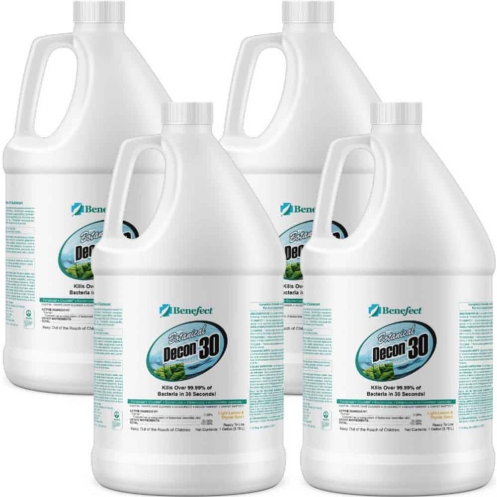 BENEFECT 1 gal. All-Purpose Botanical Cleaner and Disinfectant Decon 30 for Germs & Mold Remediation on Multi-Surface (4 Pack)