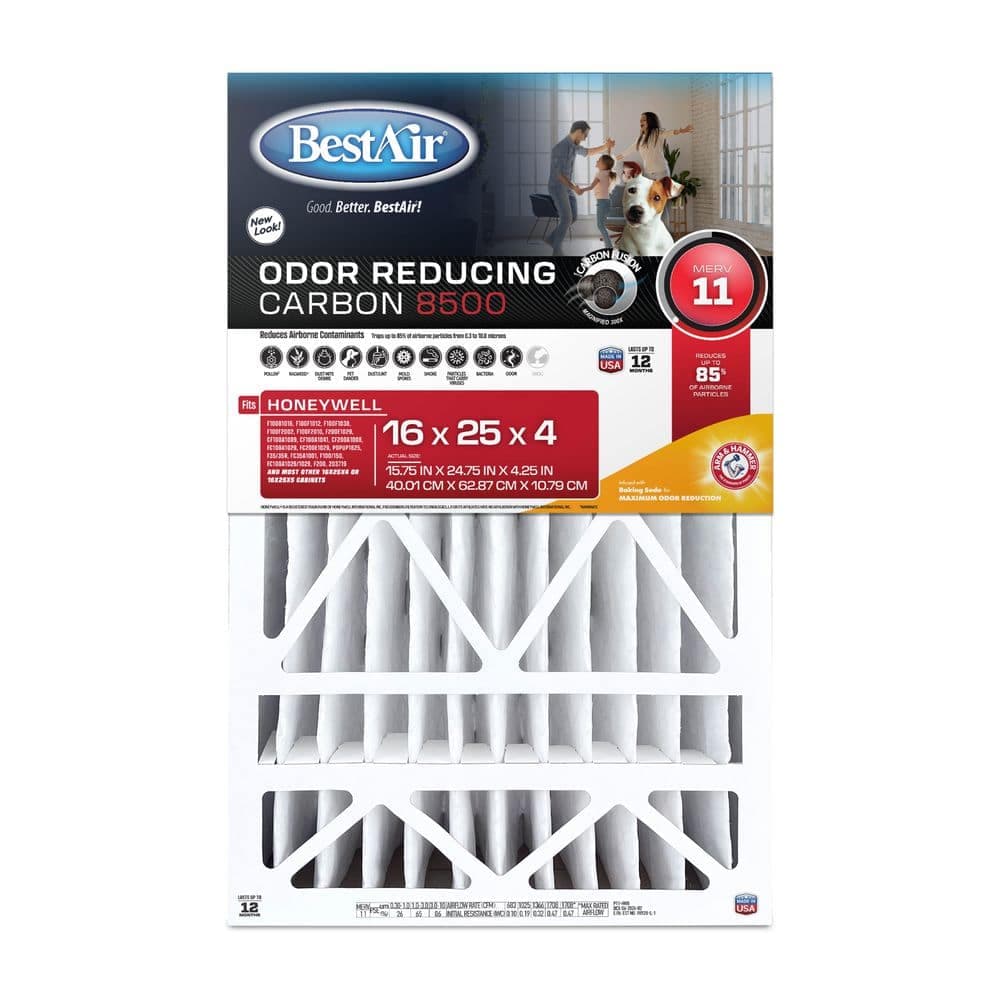 BestAir 16 x 25 x 4 Honeywell FPR 7 Carbon Air Cleaner Filter