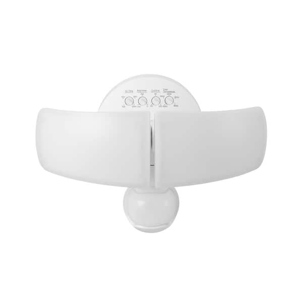 Defiant MaxDetect 240° White Motion Sensing Wired Outdoor 2-Head LED Security Flood Light 2000 Lumens with 5CCT and DualBrite
