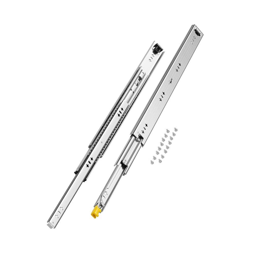VEVOR Drawer Rails, 24 in., Silver Carbon Steel, 1-Pair Side Mount Heavy Duty Drawer Slides, for 250 lbs., 2025-Upgrade