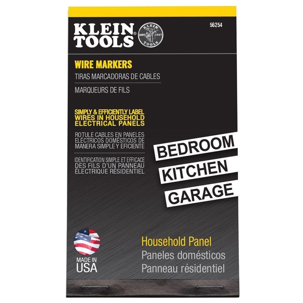 Klein Tools Wire Marker Book-Household Electrical Panel
