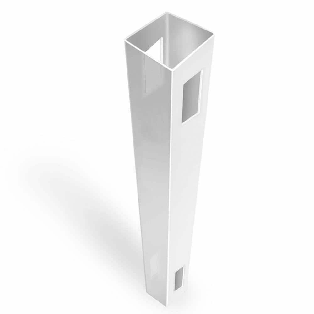 Veranda Linden 5 in. x 5 in. x 8 ft. White Vinyl Routed Fence Line Post
