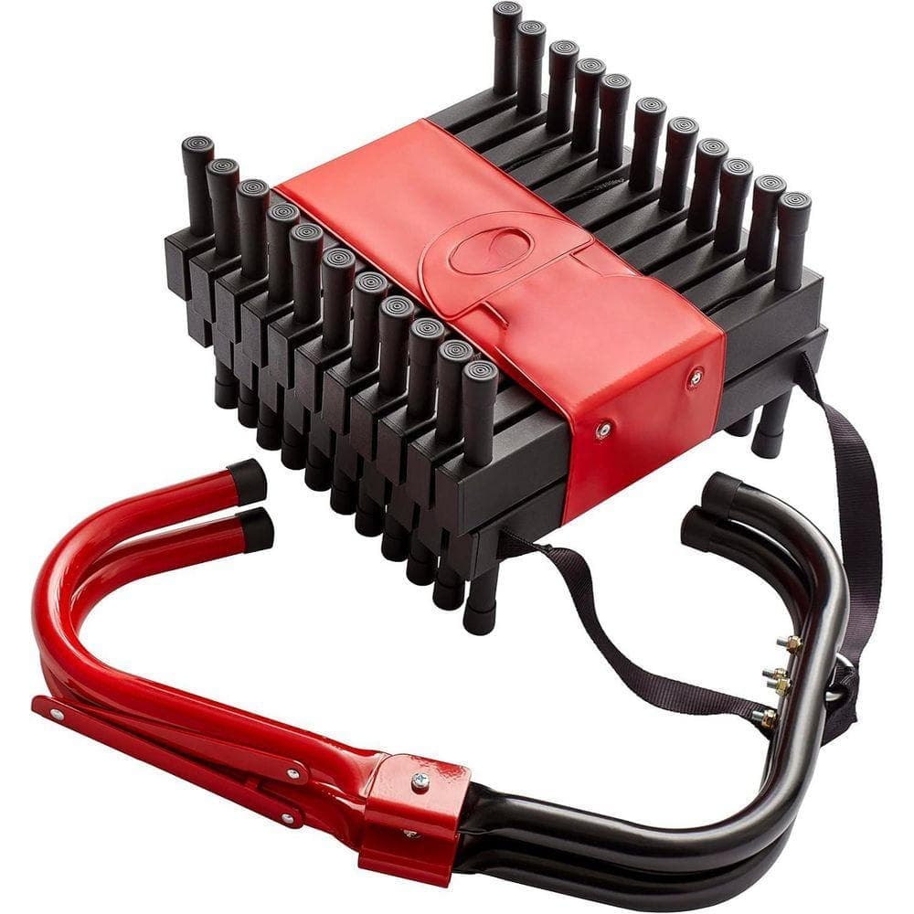KIWDZFU 24 ft. 3-Story Retractable Fire Escape Ladder 375 lbs. Load Capacity Strong and Durable with Anti-Slip Rungs Black