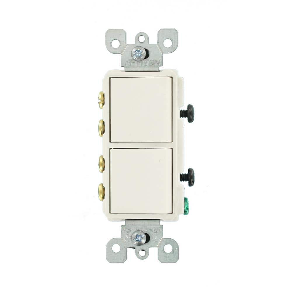 Leviton Decora 15 Amp 120-Volt 3-Way Combination Rocker Switch, White 5643-WS