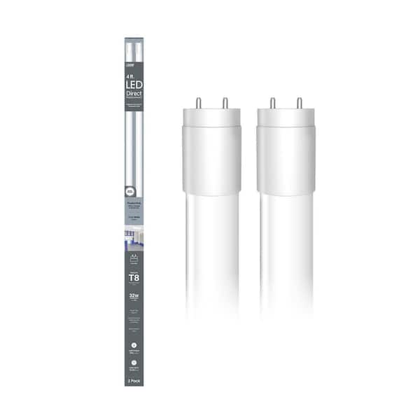Feit Electric 18-Watt 4 ft. T8 G13 Type A Plug and Play Linear LED Tube Light Bulb, Cool White 4000K (2-Pack)