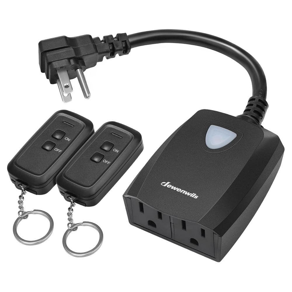 DEWENWILS Outdoor Remote Control Outlet Switch Set,, 1 Remote Outlets for Lamp/Lights/Fans