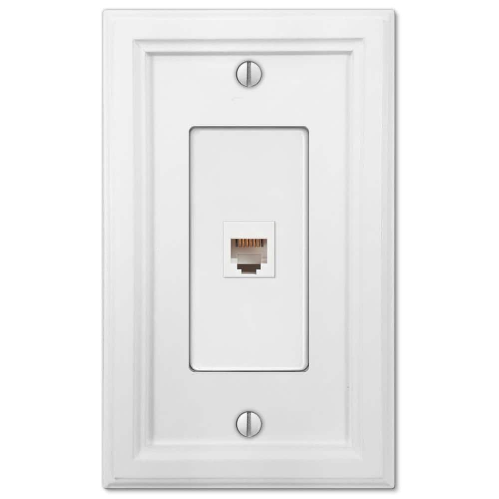 AMERELLE Elly 1 Gang Phone Composite Wall Plate - White