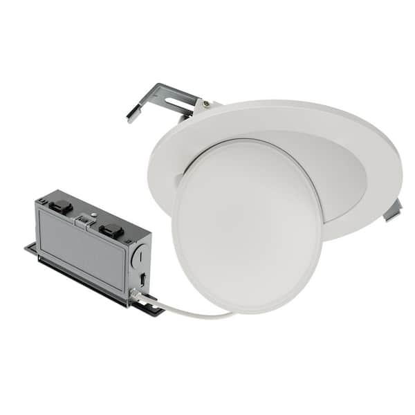 HALO 1-pack HLA 6 in. Adjustable CCT Integrated LED Recessed Gimbal Downlight, 900 Lumens, 5 CCT Color Selectable 2700K-5000K