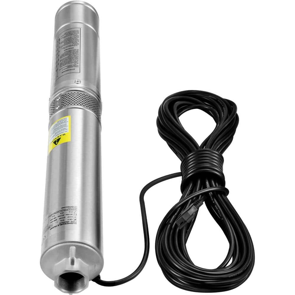 SKYSHALO Deep Well Submersible Pump 1 hp. 115-Volt 37 GPM 207 ft. Head Water Pump IP68 with 33 ft. Cord for Industrial Irrigation