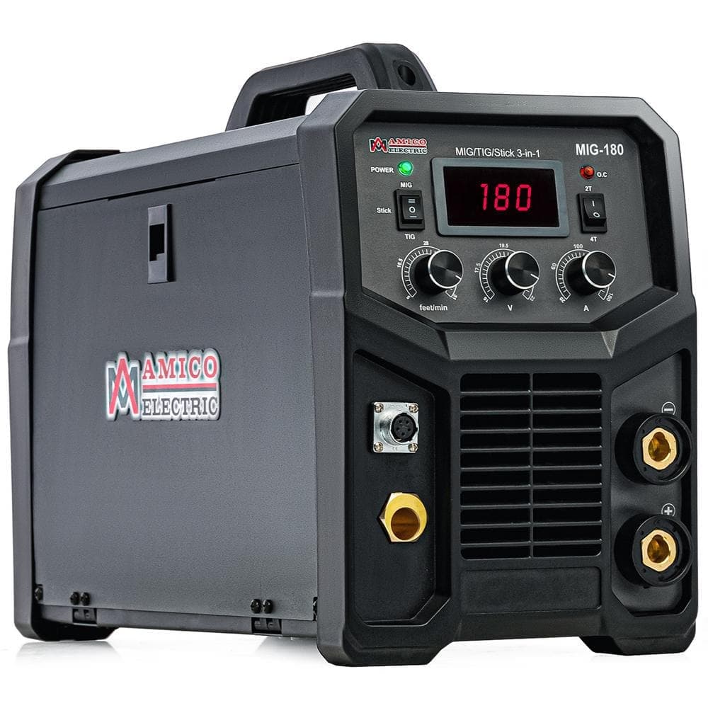AMICO POWER 200 Amp MIG/Flux-Cored/TIG/Stick Multi-Process Welder, 100-250V Voltage, Compatible Spool Gun SPG15250