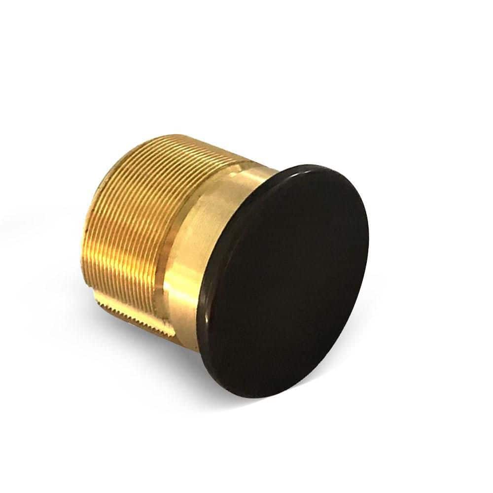 Premier Lock 1-1/8 in. Solid Brass Dummy Mortise Cylinder with Matte Black Finish