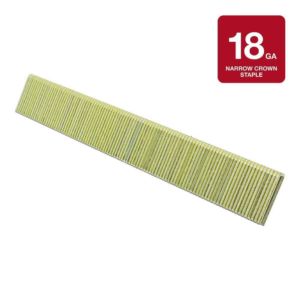 Grip-Rite 1/4 in. x 3/4 in. 18-Gauge Adhesive Collated Electrogalvanized L-Style Narrow Crown Finishing Staples 5000 per Box
