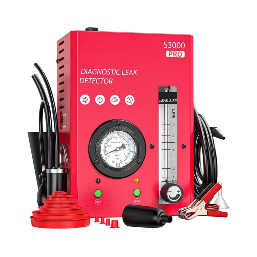 DYRCJ Automotive Smoke Machine Leak Detector Kit with Built-in Air Pump, Pressure Gauge, Hose, Cap Plugs, 1 Kit