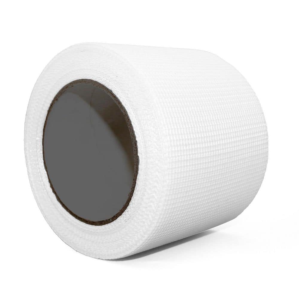 NVNOO 4 in. x 100 ft. Self-Adhesive Encrypted Fiberglass Repair Mesh Drywall Joint Tape for Wall Cracks (1-Pack)