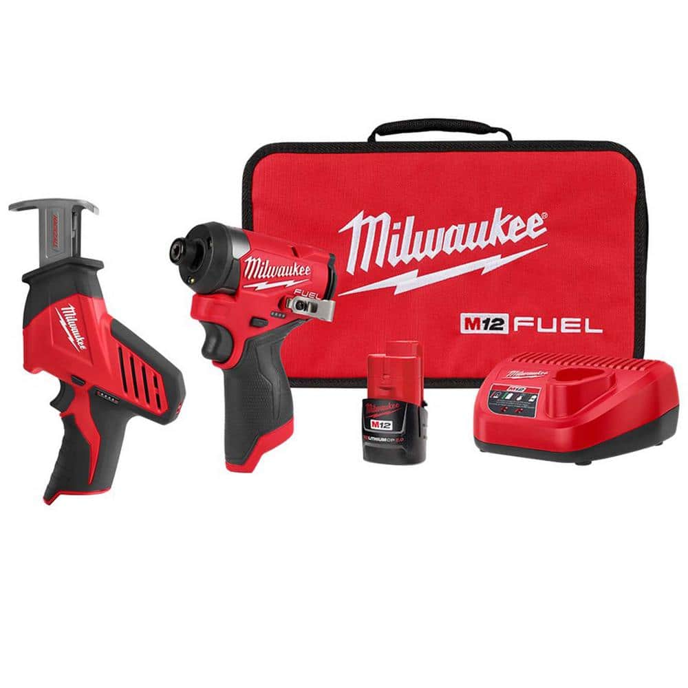 Milwaukee M12 FUEL 12-Volt Lithium-Ion Brushless Cordless 1/4 in. Hex Impact Driver Kit w/HACKZALL