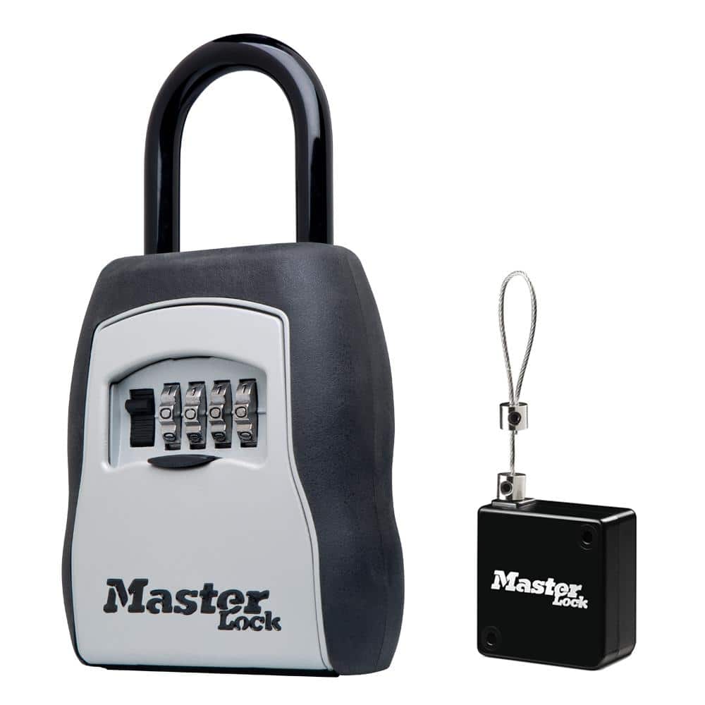 Master Lock Lock Box, Resettable Combination Dials with Tether (Bundle Pack)