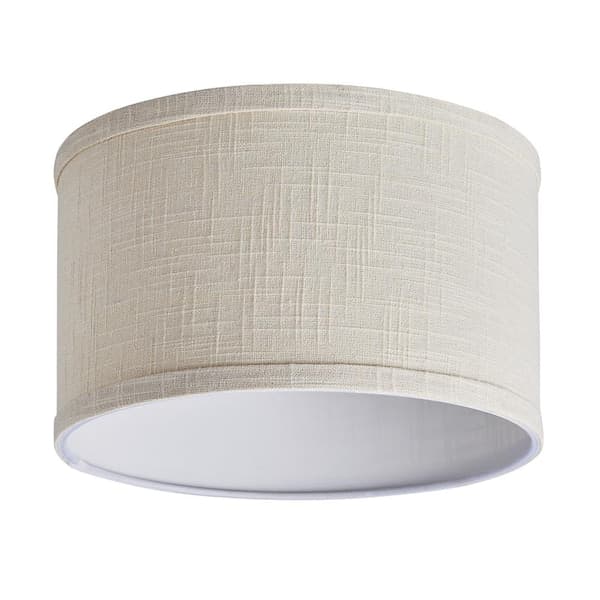PRIVATE BRAND UNBRANDED 6 in. Beige Linen Drum Shaped Lamp or Pendant Replacement Shade with 2.25 in. Uno Fitter