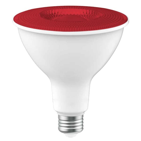 EcoSmart 90-Watt Equivalent PAR38 Red Color Decorative Indoor/Outdoor E26 Medium Base LED Spot Light Bulb (1-Pack)