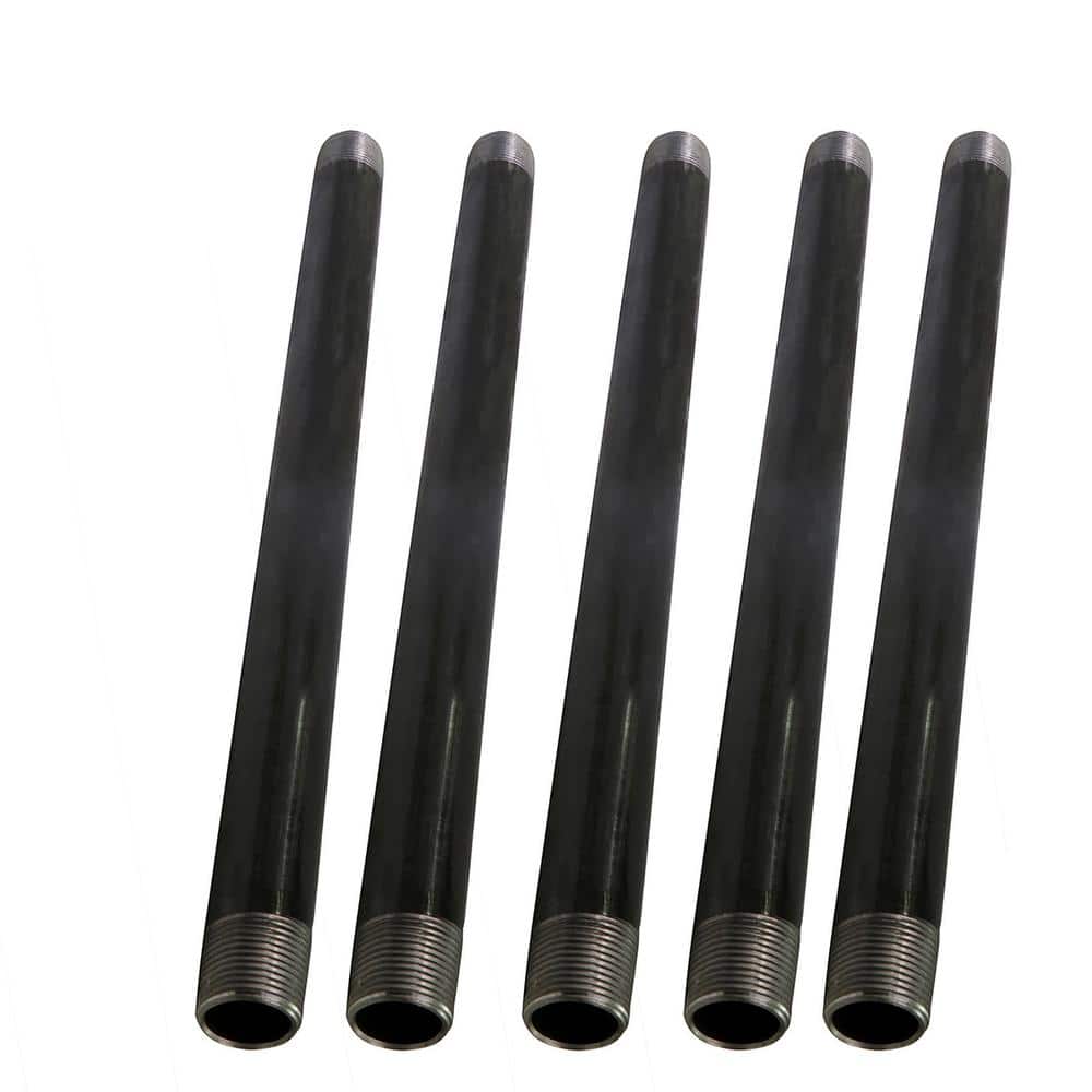PLUMBFLEX 3/4 in. x 5 ft. Black Steel Pipe (5-Pack)