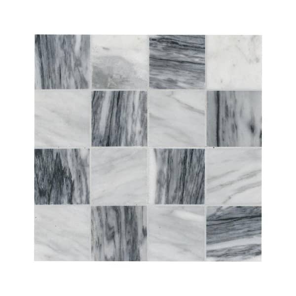 MSI Firenze Blend White 12 in. x 12 in. Polished Marble Mosaic Floor and Wall Tile (1 sq. ft. /Each)