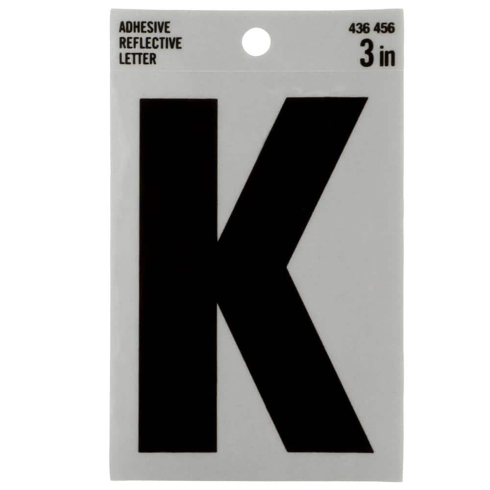 Everbilt 3 in. Vinyl Reflective Letter K Mailbox Sticker