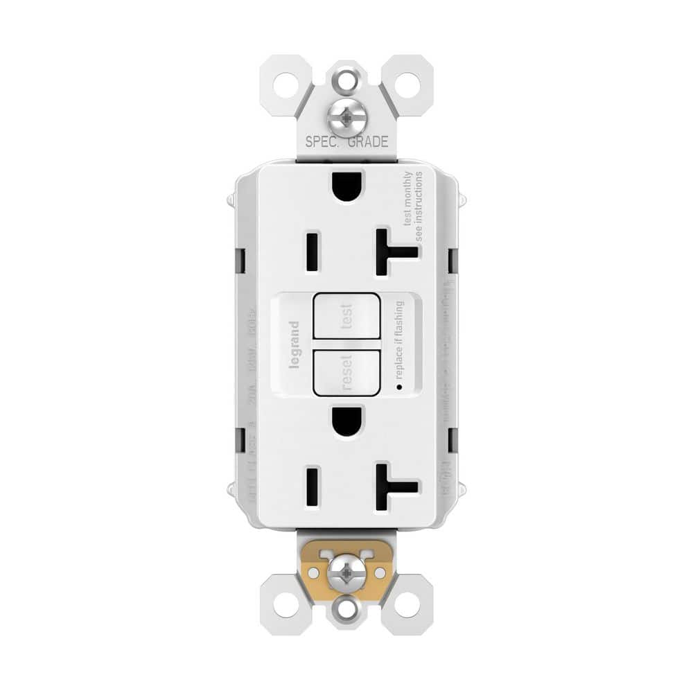 Legrand PlugTail 20 Amp GFCI Duplex Outlet White