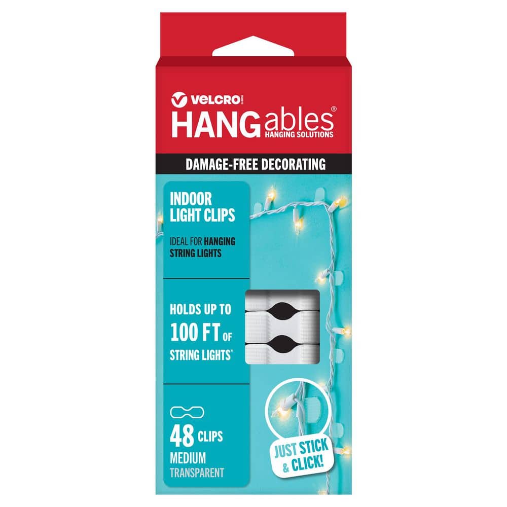 VELCRO 1 in. x 3/4 in. Damage-Free Light Clips Medium (48-pack)