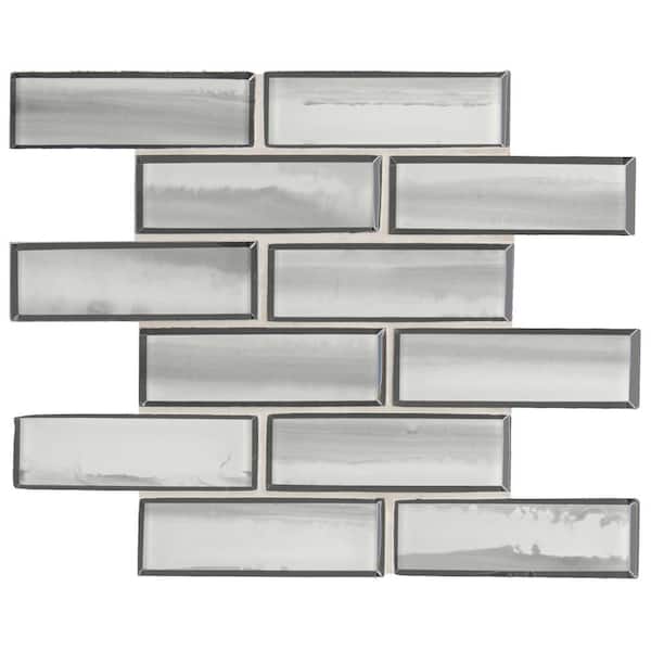 MSI Ombre Grigia Subway 12 in. x 12 in. x 0.31 in. Glass Mesh-Mounted Mosaic Wall Tile (1 sq. ft./Each)