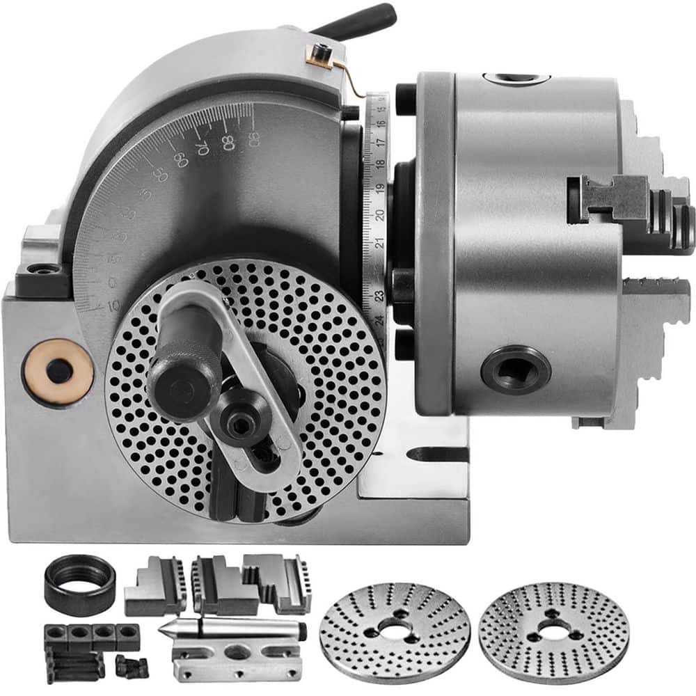 SKYSHALO Dividing Head BS-0 5 in. 3 Jaw Chuck Dividing Head Set Precision Semi Universal Dividing Head for Milling Machine