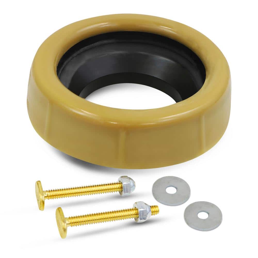 PLUMBFLEX Toilet Wax Ring Kit, Toilet Gasket with Flange Universal Fit for 3 in. or 4 in. Toilet Bowl Waste Lines, Includes Bolts