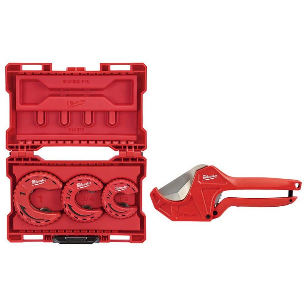 Milwaukee Close Quarters Copper Tubing Cutter Set (3-Piece) with 2-3/8 in. Ratcheting PVC and Tubing Cutter Set