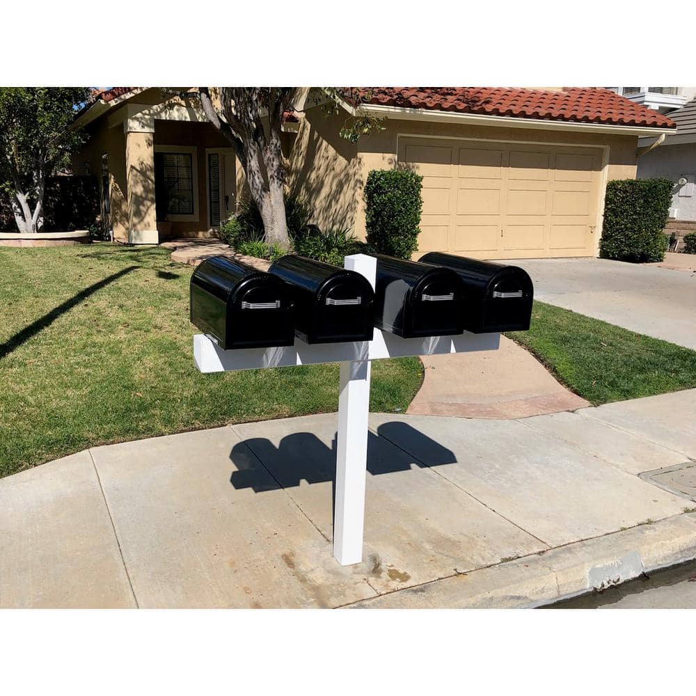 Handy Post Post for 4 Mailboxes 54 in. x 54 in. x 5 in. Vinyl Sleeve, White